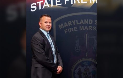 A Maryland State Fire Marshal saved the life of a man who cut himself during a tree trimming accident and was bleeding profusely.