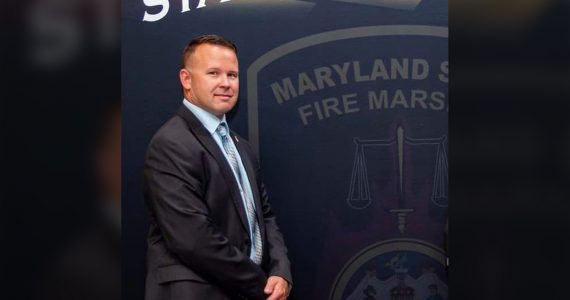 A Maryland State Fire Marshal saved the life of a man who cut himself during a tree trimming accident and was bleeding profusely.