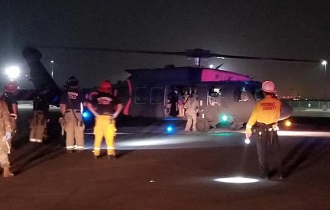 The California National Guard is credited with saving the lives of 200 people who were trapped Saturday night by the Creek Valley fire.