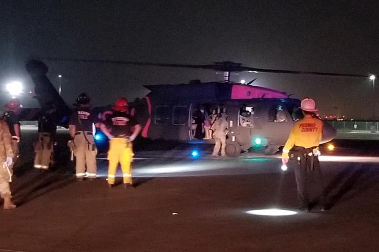 The California National Guard is credited with saving the lives of 200 people who were trapped Saturday night by the Creek Valley fire.